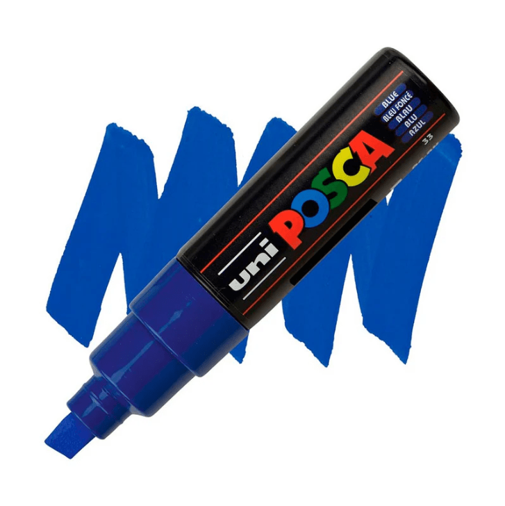 Marcador Acrílico Azul PC-8K Punta Biselada Posca1