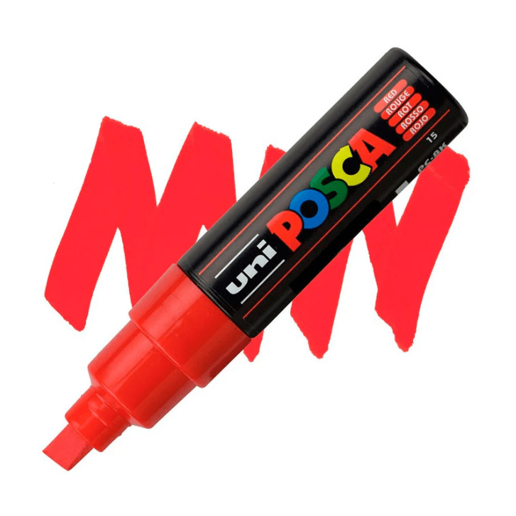 Marcador Acrílico Rojo PC-8K Punta Biselada Posca1
