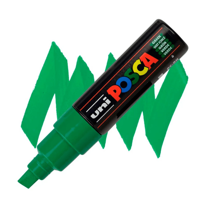 Marcador Acrílico Verde PC-8K Punta Biselada Posca1