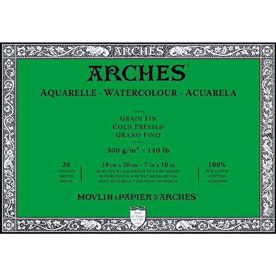 Block Encolado Arches Grano Fino 18x26 cm2