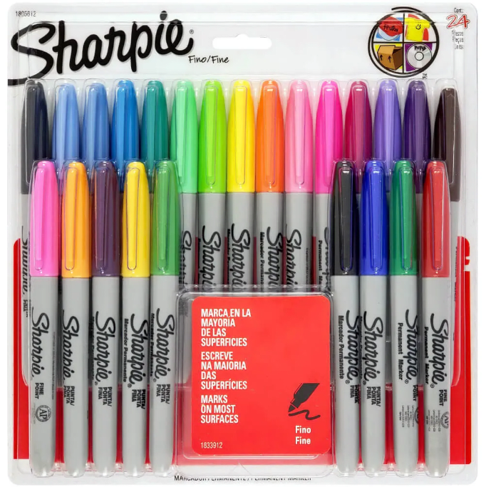 Set 24 Marcadores permantes punta fina SHARPIE1
