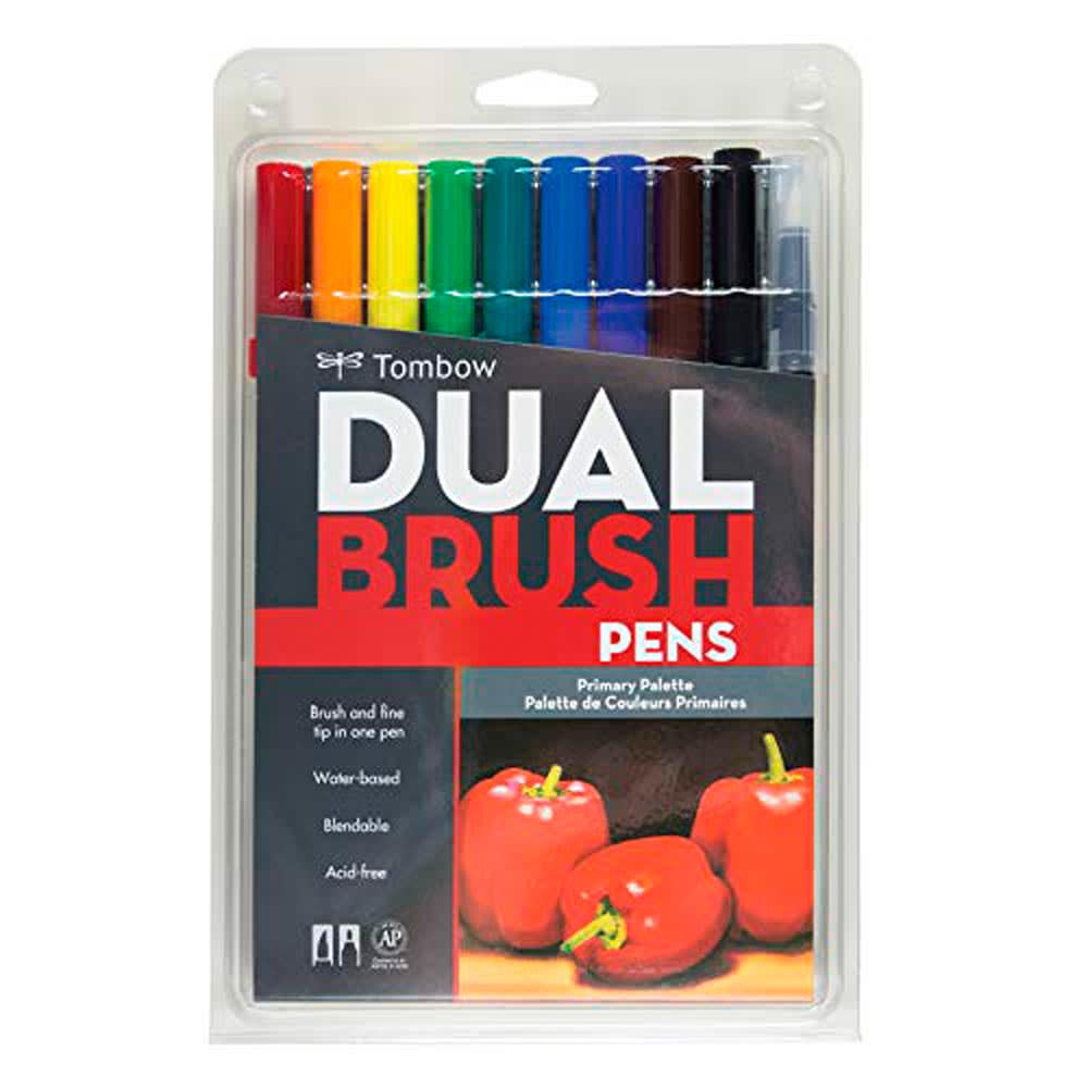 Set 10 Marcadores Tombow Dual Brush Primarios1