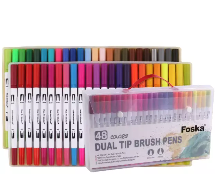 48 lettering marcadores doble punta pincel brush1