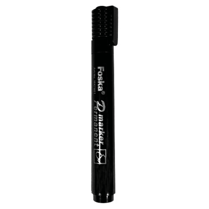 Marcador Permanente Negro Punta Redonda MK7001 Foska1