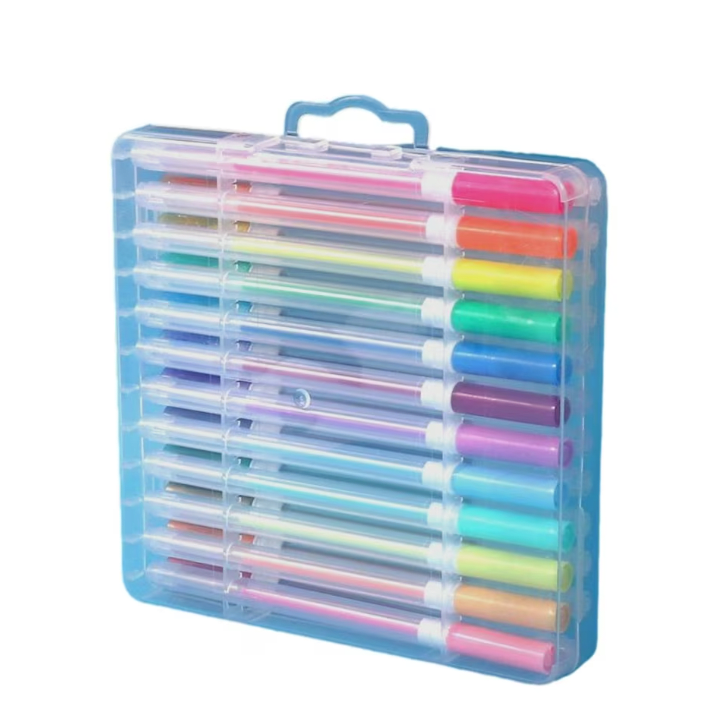 24 Lapiceras gel metal, glitter, neon y pastel1