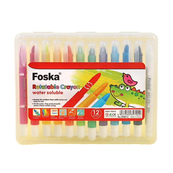 Crayones gel 12 colores retraíbl premium Foska1
