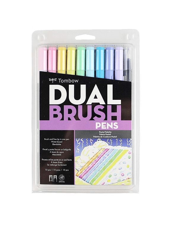 Set 10 Marcadores Tombow Dual Brush Pastel2