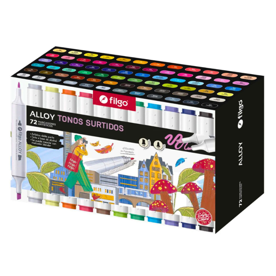 Marcador Doble Punta Filgo Alloy Con Diseño De Sketch De Punta Doble X Unidad X 721