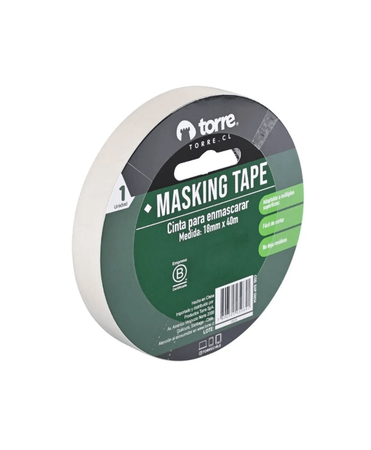Cinta Masking Crema 18mmX40M TORRE1