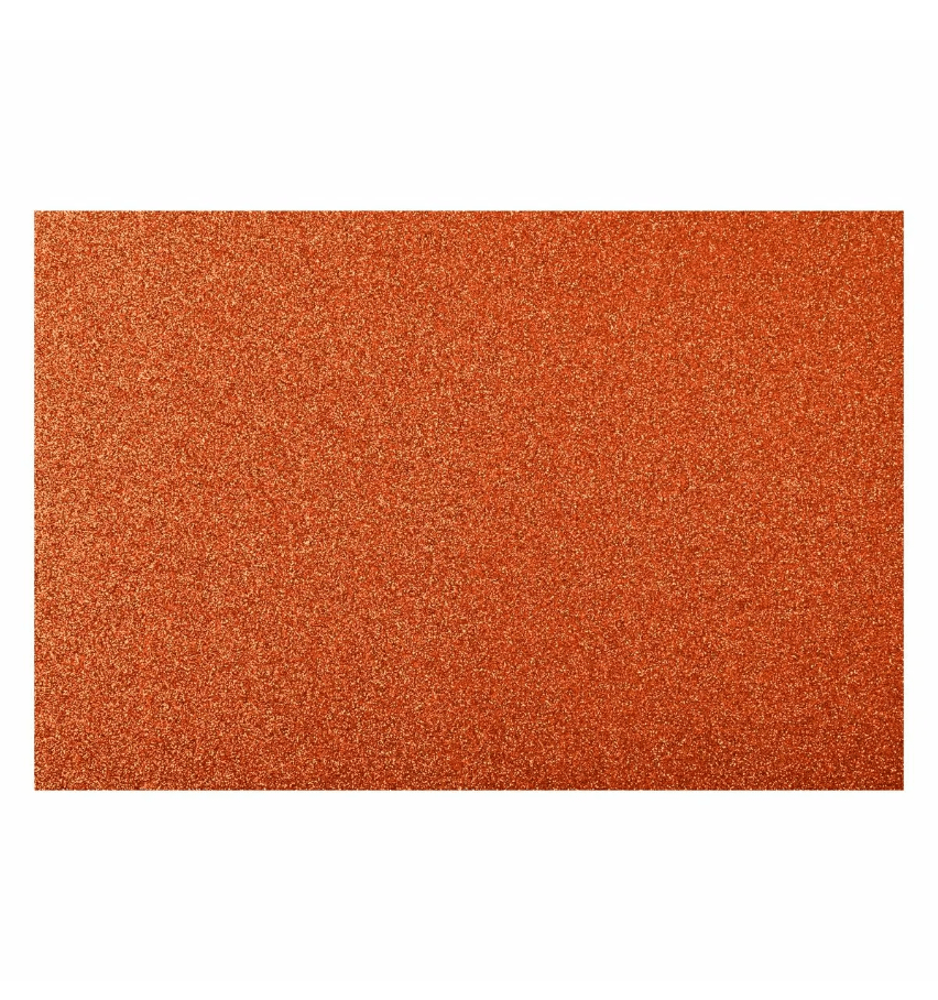 Goma Eva Glitter 40x60cm 2mm Naranja TORRE1
