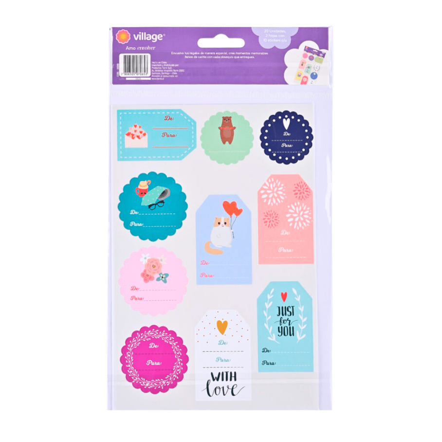 Sticker DE PARA 20 Unidades T/O VILLAGE1