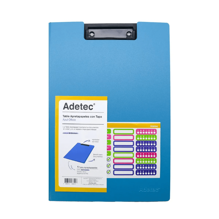 Tabla con Apretador Azul Oficio doble ADETEC1