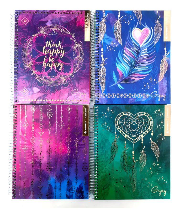 Cuaderno 1/2 Oficio Rhein Gipsy Triple 150hj 5mm Tapa Dura1