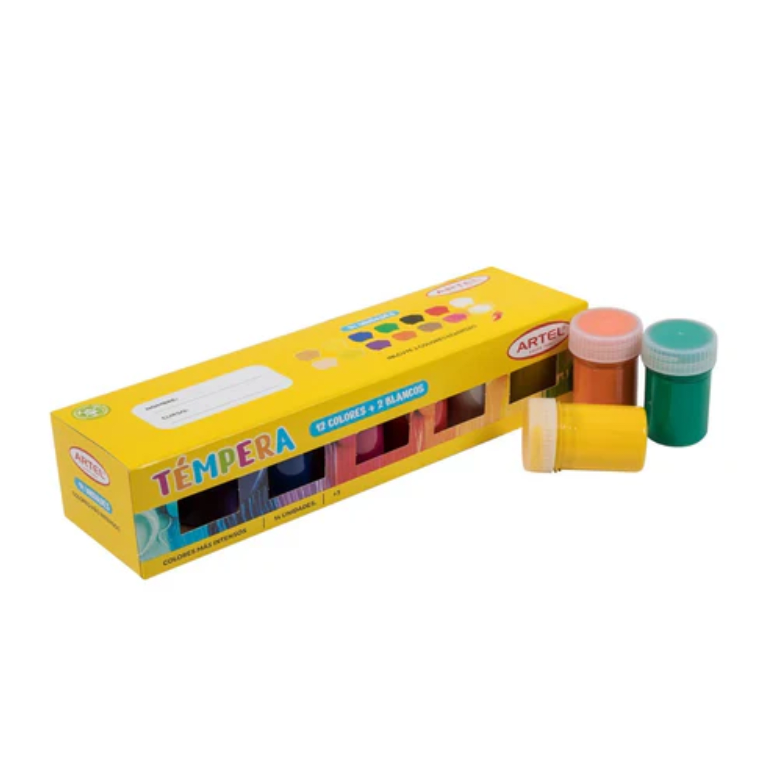 Estuche Témpera 15ml 12+2 Colores Artel1