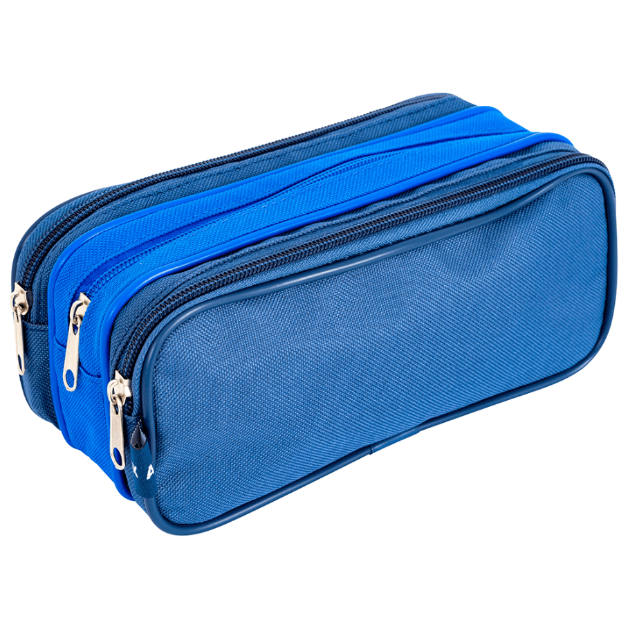 Estuche escolar triple cierre Azul ADIX1