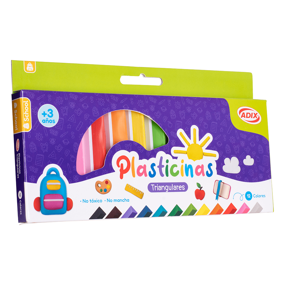 Plasticina Triangular 12 Colores Adix1