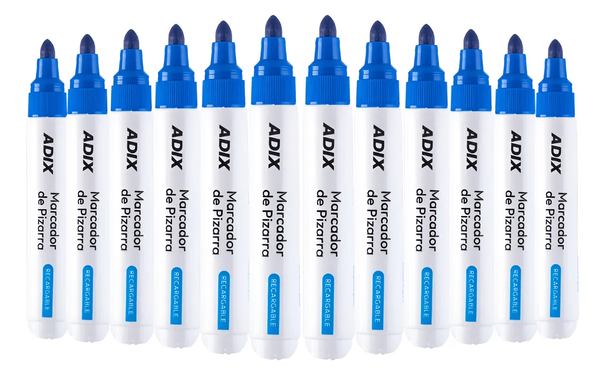 Marcador de Pizarra Recargable Azul Adix1