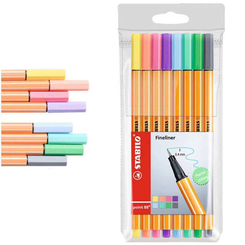 Set 8 Fineliner Point 88 Pastel Stabilo4