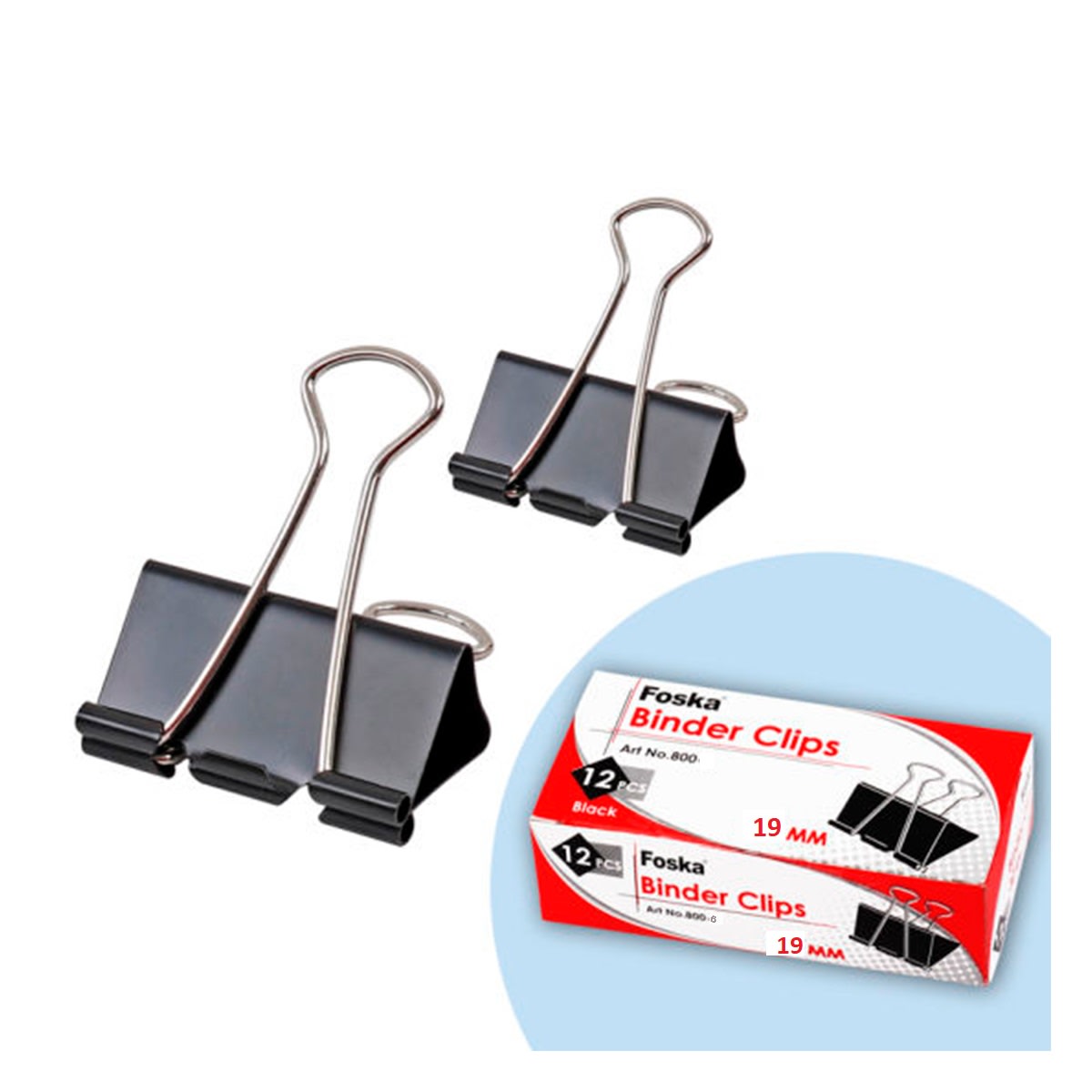 Apretador doble clip negro 19mm 12 unidades Foska3