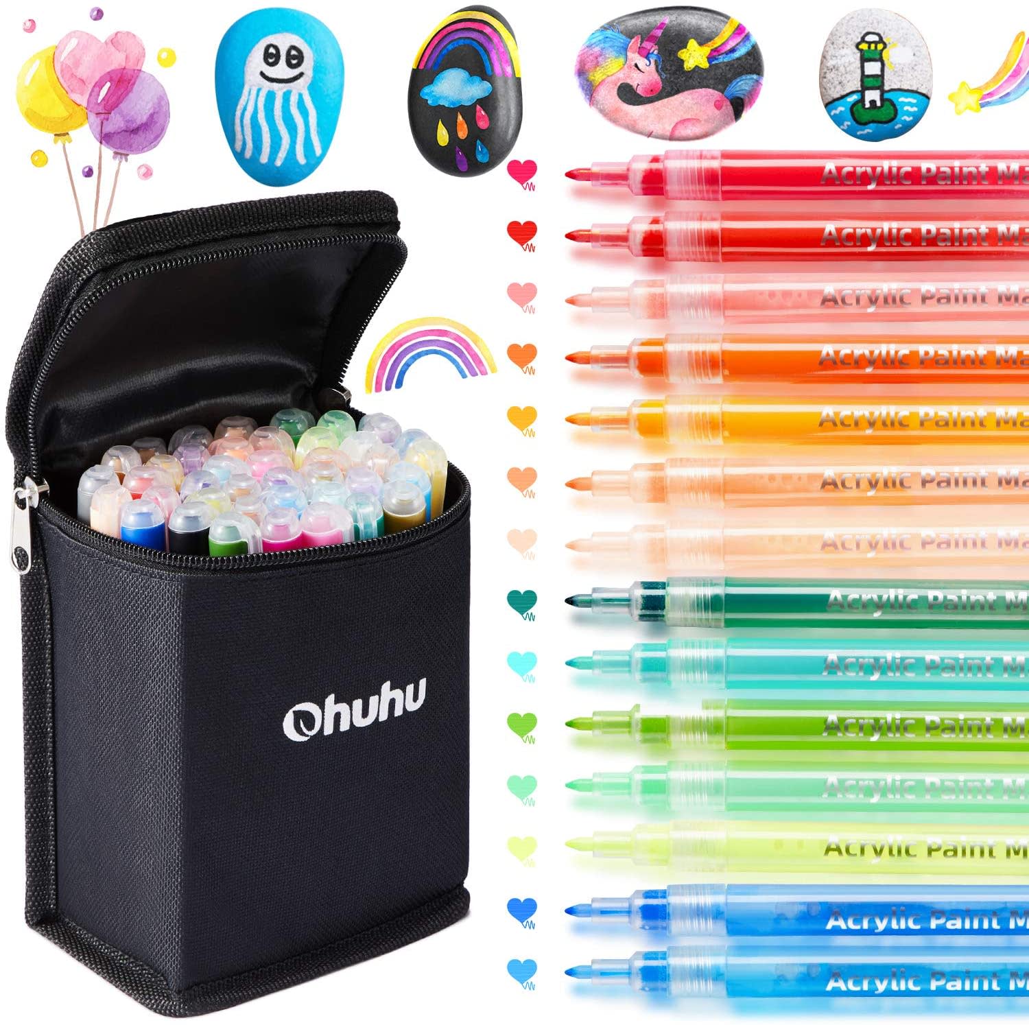 Set 40 Marcadores Acrílicos Huhu3