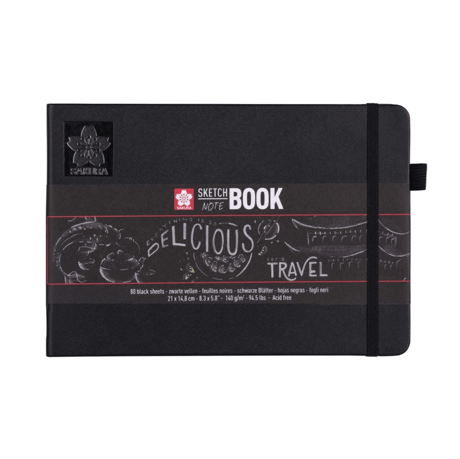 Sketchbook 21x15cm Hojas Negras 140g Sakura1