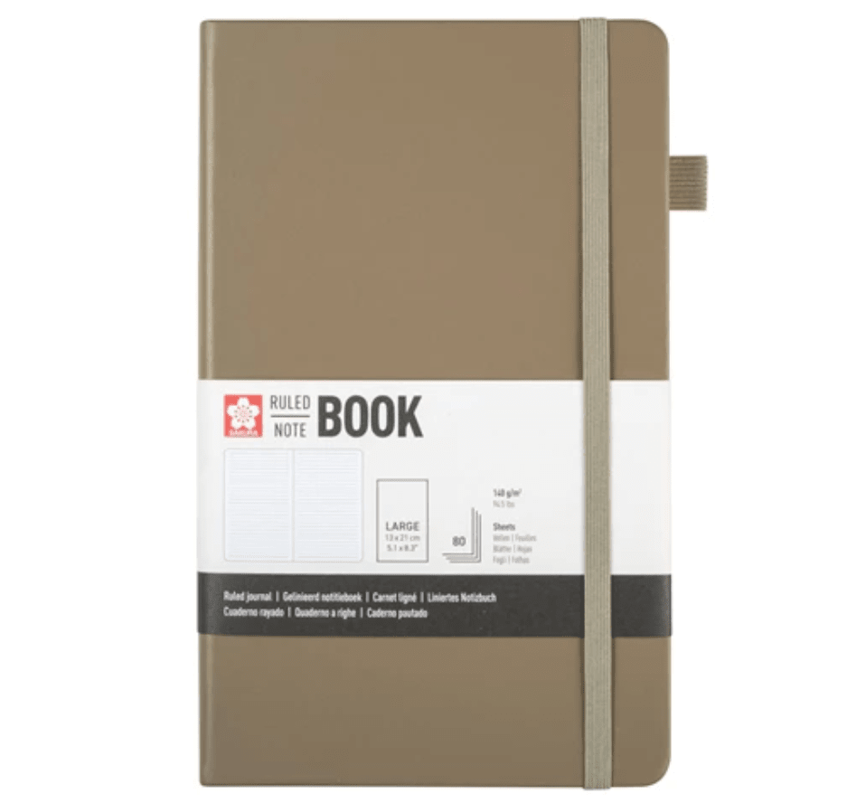 Libreta Hoja Crema Con Lineas 13x21cm Gris Ceniza Sakura1