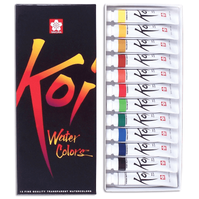 Set de Acuarela en tubo Koi Water 12ml x 12 colores Sakura1