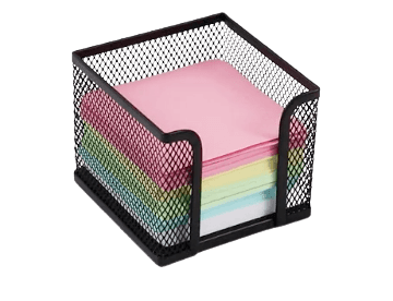 Caja Portanotas Malla Negra 10x10x8 cm Foska
