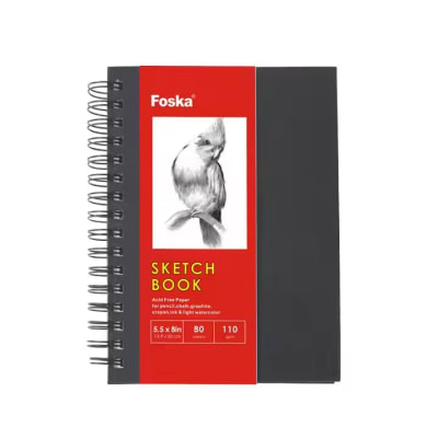 Sketchbook 21,5x27,9cm 110g 80 hjs Espiral Sin Ácido Foska1