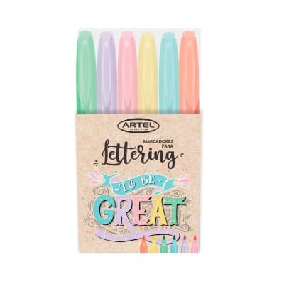 Set 6 Marcadores Lettering Pastel