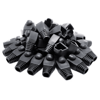 Capuchon Negro RJ45 Cat6 100Und BIG CABLE1