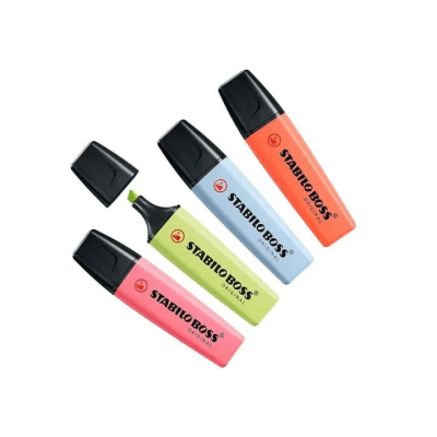 Destacador 4 colores stabilo boss pasteles
