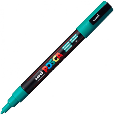 Marcador Acrílico Verde Esmeralda PC-3M 0.9-1.3mm Posca