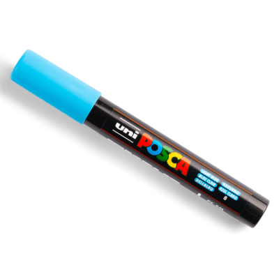 Marcador Acrílico Azul Claro PC-1MR Punta Extra Fina Posca