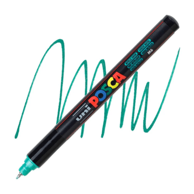Marcador Acrílico Verde Metálico PC-1MR Punta Extra Fina Posca1