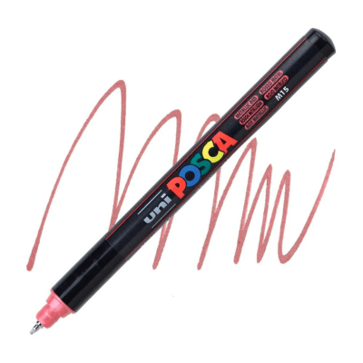Marcador Acrílico Rojo Metálico PC-1MR Punta Extra Fina Posca