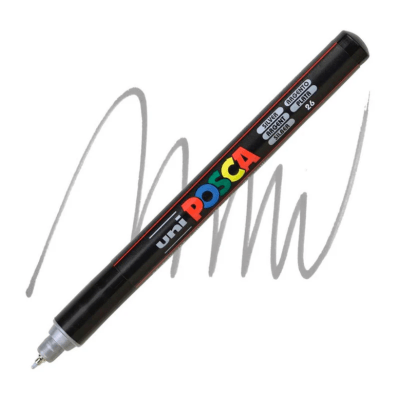 Marcador Acrílico Plateado PC-1MR Punta Extra Fina Posca