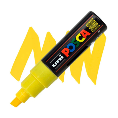 Marcador Acrílico Amarillo Pajizo PC-8K Punta Biselada Posca1