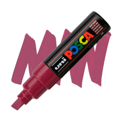 Marcador Acrílico Rojo Vino PC-8K Punta Biselada Posca