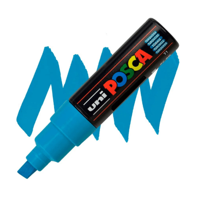 Marcador Acrílico Turquesa PC-8K Punta Biselada Posca