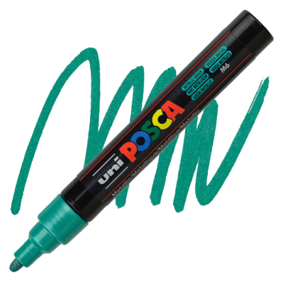 Marcador Acrílico Verde Metálico PC-5M 1.8-2.5mm Posca