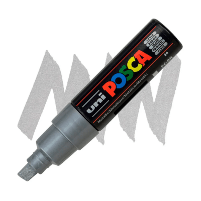 Marcador Acrílico Plateado PC-8K Punta Biselada Posca