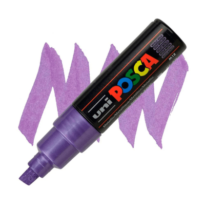Marcador Acrílico Violeta Metálico PC-8K Punta Biselada Posca