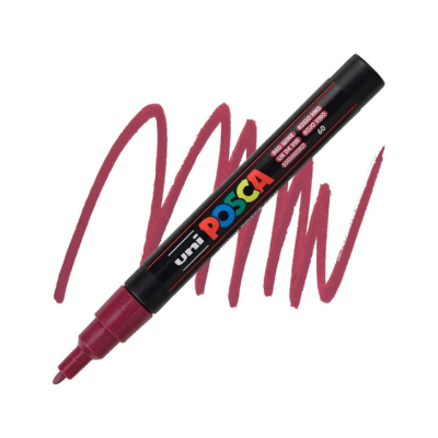 Marcador Acrílico Rojo Vino PC-3M Punta Fina Posca