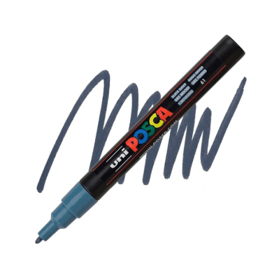 Marcador Acrílico Gris Pizarra PC-3M Punta Fina Posca