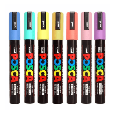 Set 7 Marcadores Acrílicos Pastel PC-5M Posca