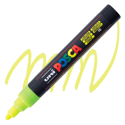 Marcador Acrílico Amarillo Flúor PC-5M Punta Media Posca1