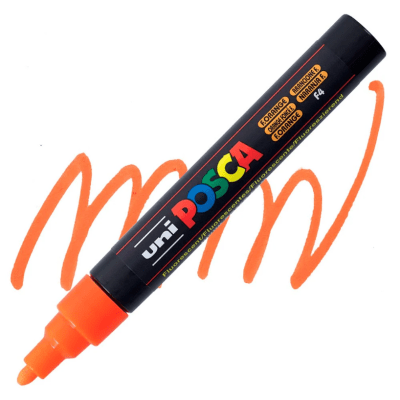 Marcador Acrílico Naranja Flúor PC-5M Punta Media Posca1