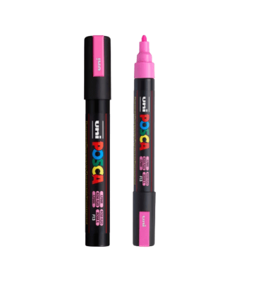 Marcador Acrílico Rosa Flúor PC-5M Punta Media Posca
