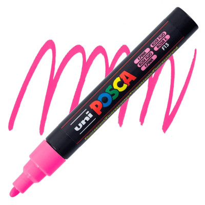 Marcador Acrílico Rosa Flúor PC-5M Punta Media Posca1
